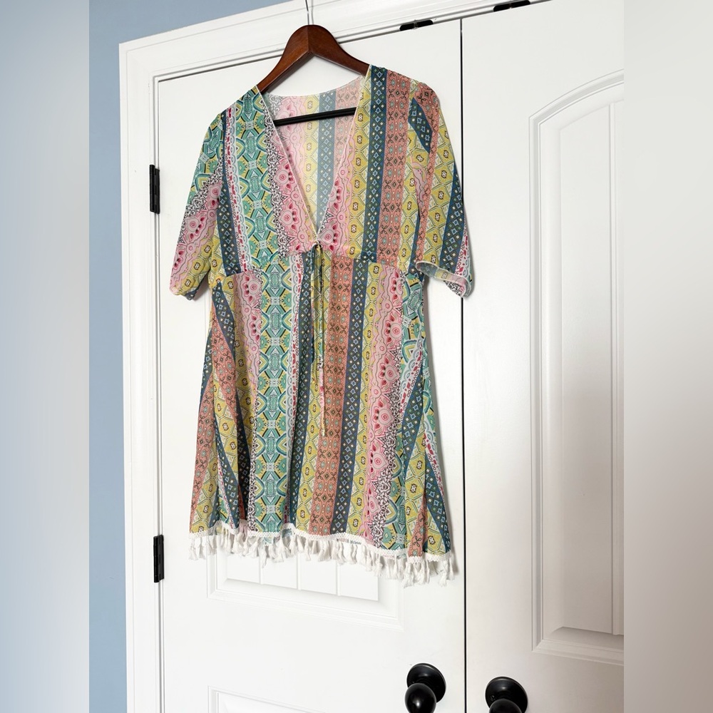 Multicolor Bohemian Swim Coverup